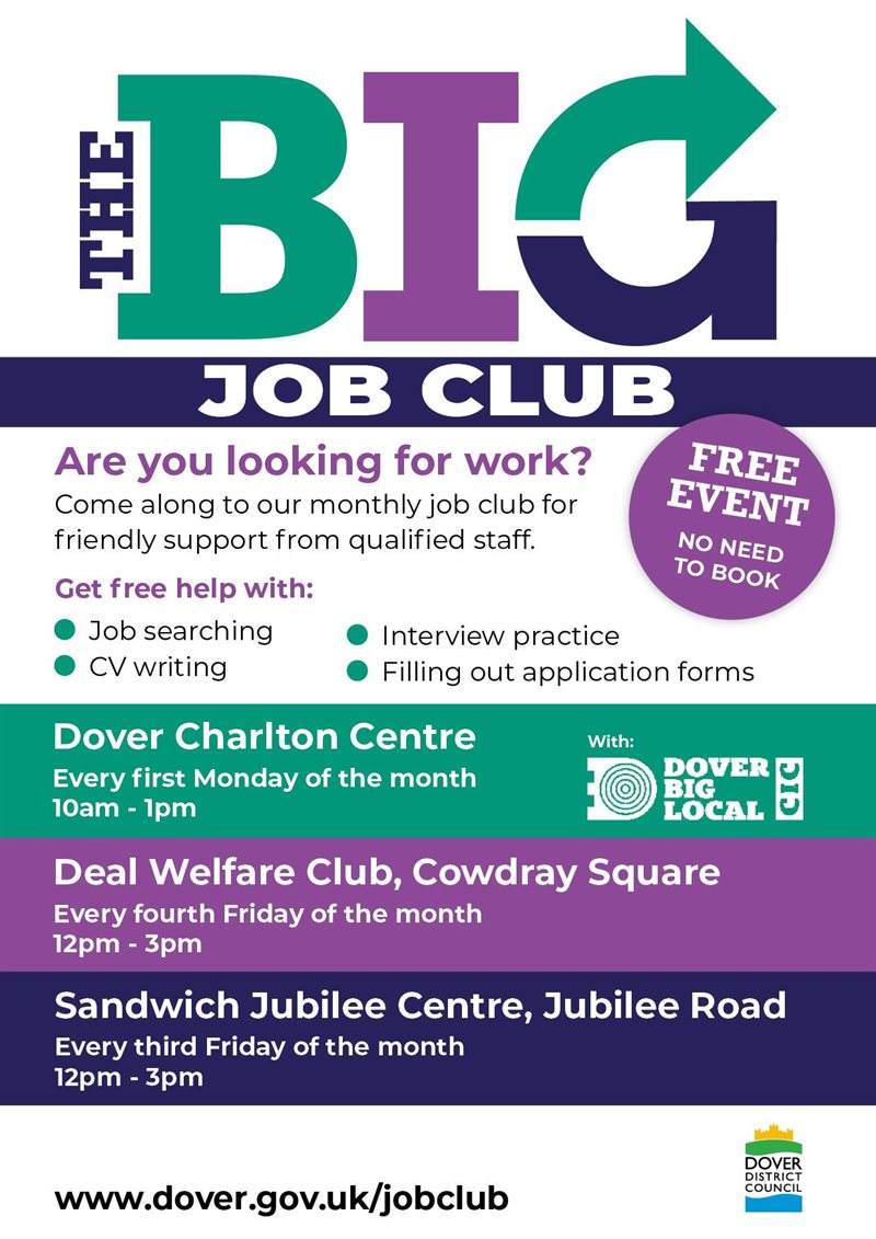 Community Dvt web BIG job club poster